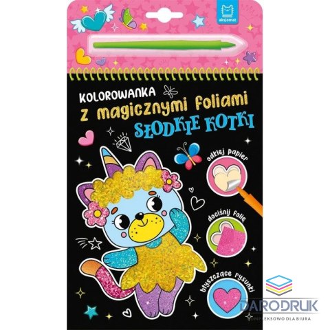 Aksjomat Książka dla dzieci z magicznymi foliami. Słodkie kotki Aksjomat
