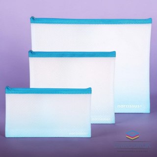 Narcissus Teczka plastikowa na suwak Eva mesh Maxi DL niebieski Narcissus