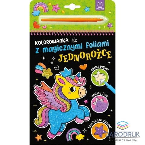 Aksjomat Książka dla dzieci z magicznymi foliami. Jednorożce Aksjomat