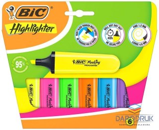 Bic Zakreślacz NEON 6szt wkład mix 1,2-4,6mm Bic