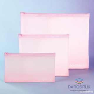 Narcissus Teczka plastikowa na suwak Eva mesh Maxi A5 różowy Narcissus