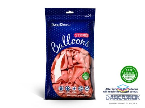 Strong Baloons Balon gumowy Metallic Rose Gold 1op/100sztuk metalizowany 100 szt różowy metaliczny 270mm Strong Baloons (SB12M-019R)