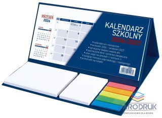 Wydawnictwo Wokół Nas Kalendarz biurkowy szkolny z notesem granatowy A5 204mm x 210mm Wydawnictwo Wokół Nas (KB058B)