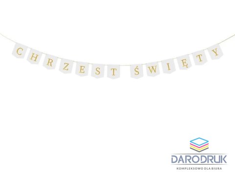 Partydeco Baner Chrzest Święty, 2 m, biały Partydeco (GRL107-008)