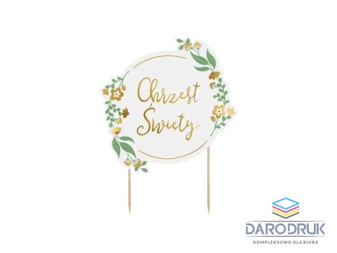 Partydeco Dekoracja na tort Chrzest Święty,15x20 cm Partydeco (KPT73)