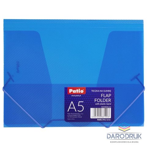 Patio Teczka plastikowa na gumkę 5907690881993 A5 niebieski Patio (PAT4004)