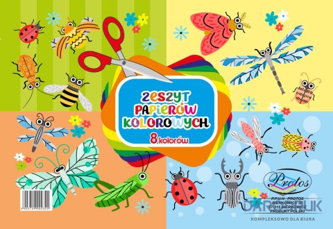 Protos Zeszyt papierów kolorowych A4 8k Protos