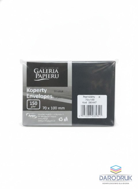 Galeria Papieru Koperta A7 pearl czarny czarna Galeria Papieru (280447) 10 sztuk