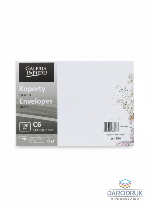 Galeria Papieru Koperta C6 lilac biała Galeria Papieru (281104) 10 sztuk
