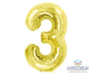 Godan Balon foliowy Cyfra 3, Light gold, 85 cm Godan (BC-HLG3)