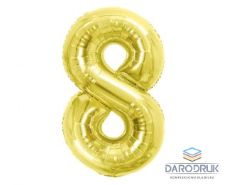 Godan Balon foliowy Cyfra 8, Light gold, 85 cm Godan (BC-HLG8)