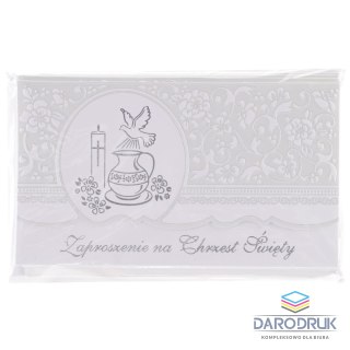 Merigraf Zaproszenie Duże satyna chrzest Merigraf (5902221807527)