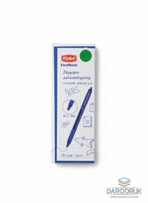 Toma Długopis 1mm wkład zielony 1,0mm Toma (TO - 030 4 2)