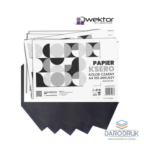Wektor Papier kolorowy A4 CZARNY 100k. 80g Wektor (5906395354863)