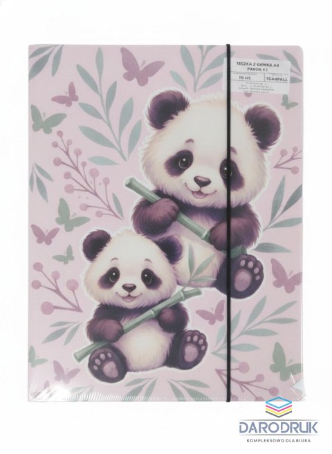 Derform Teczka kartonowa na gumkę Panda A4 mix Derform (TGA4PA11)