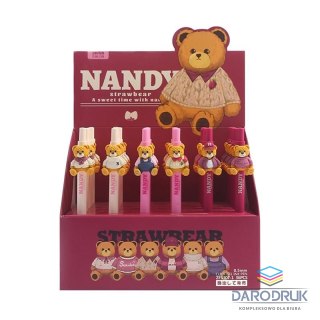Długopis żelowy BEAR PINK wkład niebieski 0,5mm (ZF33073)