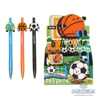 Długopis żelowy GAME BALL wkład niebieski 0,5mm (ZF7667)