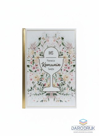 Henry Książeczka pamiątkowa z komunii Komunia A5 kielich w kwiatach Henry (9788368335194)
