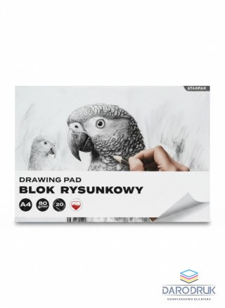 Starpak Blok rysunkowy A4 biały 80g 20k Starpak (588812)