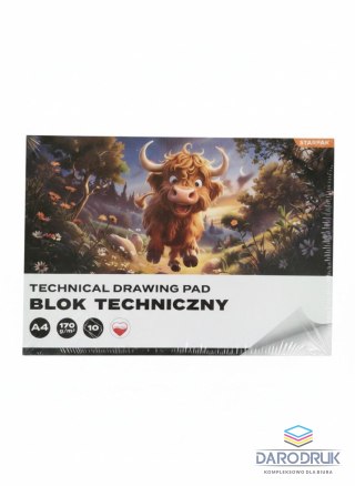 Starpak Blok techniczny A4 biały 170g 10k Starpak (587753)