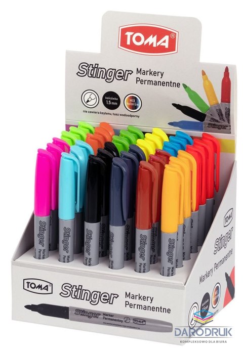 Toma Marker permanentny STINGER mix wkład mix 1,5mm okrągła końcówka Toma