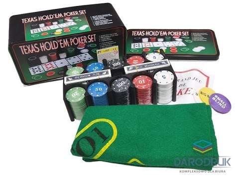 Adar Gra karciana zestaw do pokera w metalowym pudełku Adar (637047)