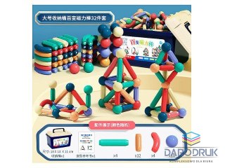 Bigtoys Klocki magnetyczne 32 EL. Bigtoys (BKLO4767)
