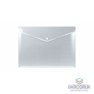 Biurfol Teczka plastikowa na guzik STARDUST SILVER A4 srebrna Biurfol (TKSD-A4-02)