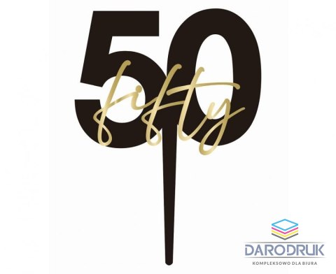 Godan Dekoracja na tort Topper na tort 50. urodziny „fifty" Godan (PF-TO50)