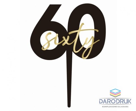 Godan Dekoracja na tort Topper na tort 60. urodziny „sixty" Godan (PF-TO60)