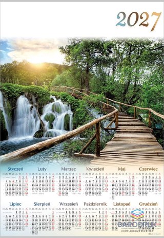 Lucrum Kalendarz ścienny MOSTEK plakatowy A4 607mm x 880mm Lucrum (PL07)