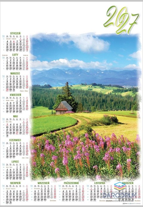 Lucrum Kalendarz ścienny PODHALE plakatowy A4 607mm x 880mm Lucrum (PL04)