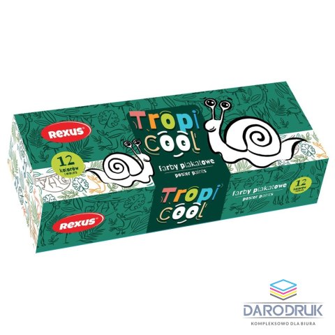 Rexus Farby plakatowe TROPICOOL kolor: mix 20ml 12 kolor. Rexus