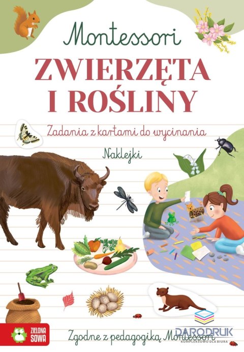 Zielona Sowa Książka dla dzieci Montessori. Zwierzęta i rośliny Zielona Sowa