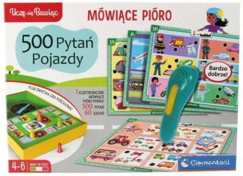 Clementoni Gra edukacyjna Mówiące pióro 500 pytań pojazdy Clementoni (50929)