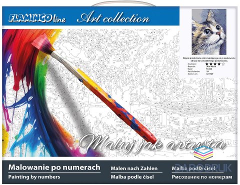 Flamingo Line Zestaw kreatywny Malowanie po numerach 30x40cm Kot Flamingo Line (FC220)