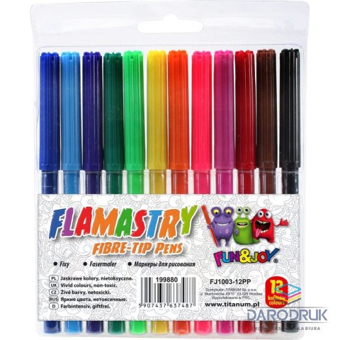 Fun&Joy Flamaster 12 kol. Fun&Joy (FJ1003-12PP)