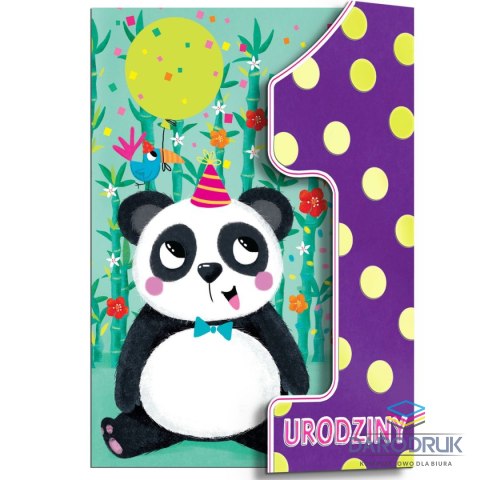 Henry Kartka składana A5 Karnet A5 z klapką roczek panda Henry (5905701487844)