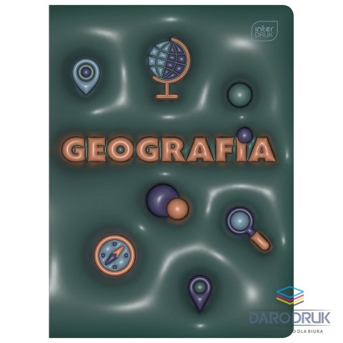 Interdruk Zeszyt tematyczny A5 HYBRID GEOGRAFIA 60k. 70g krata Interdruk (+pigułka wiedzy)