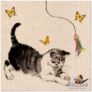 Paw Serwetki Lunch We Care Cat Playing mix nadruk bibuła [mm:] 330x330 Paw (SDLE033200)