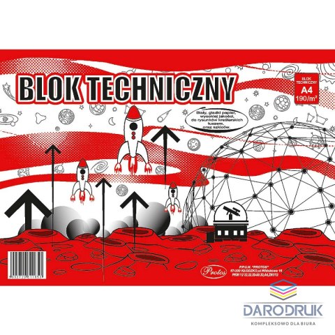 Protos Blok techniczny A4 biały 190g 10k Protos