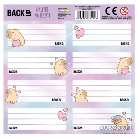 Derform Naklejka na zeszyt Backup 8 Kapibara Derform (NNZB8A04)