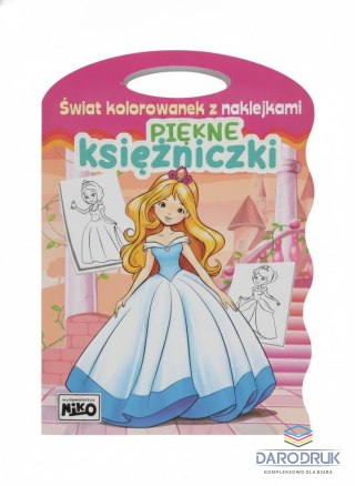 Niko Książeczka edukacyjna Świat kolorowanek z naklejkami. Piękne księżniczki Niko