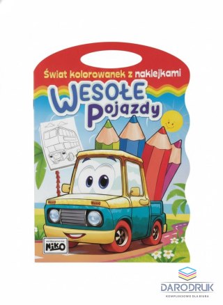 Niko Książeczka edukacyjna Świat kolorowanek z naklejkami. Wesołe pojazdy Niko