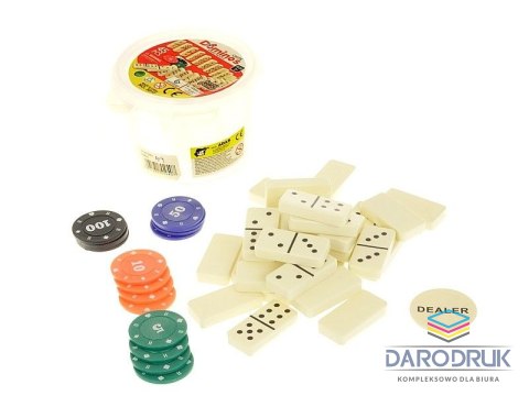 Adar Gra logiczna domino, 45 części, w wiaderku, z żetonami Adar (550407)