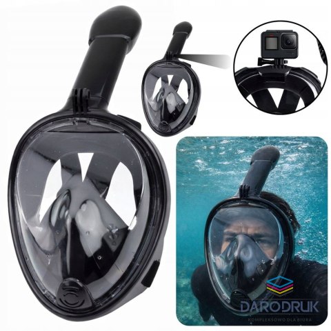 Best Way Maska pływacka DO SNORKELINGU PEŁNOTWARZOWA 180 STOPNI CZARNA Best Way (30666)