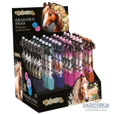 Colorino Kids Długopis wymazywalny Horses wymazywalny wkład niebieski 0,5mm Colorino Kids (03540PTR)