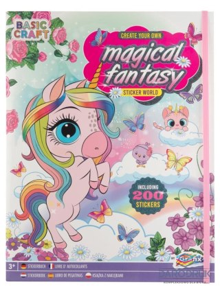 Grafix Kolorowanka Magical Fantasy Naklejka World Book + 200 naklejek Grafix (100074)