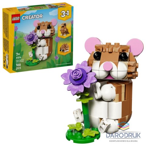 Lego Klocki konstrukcyjne Creator 3w1 CHOMIK Z KWIATKIEM Lego (31376)