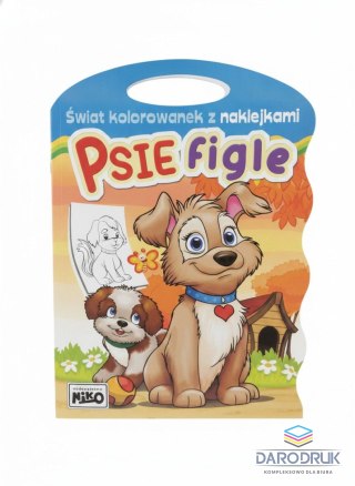 Niko Książeczka edukacyjna Świat kolorowanek z naklejkami. Psie figle Niko